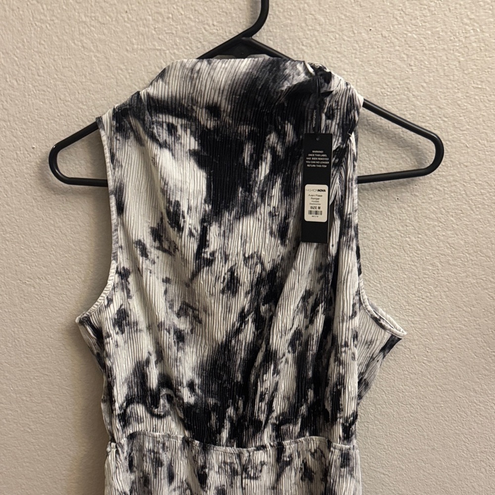 Black and White Sleeveless Romper